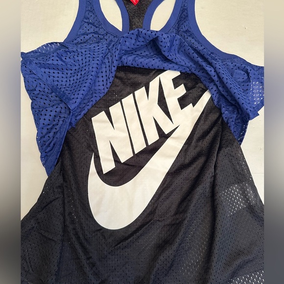 Nike Women’s Mesh Racerback GYM Tank Top Shirt Sport 726108-455 Blue Size M - Picture 2 of 9